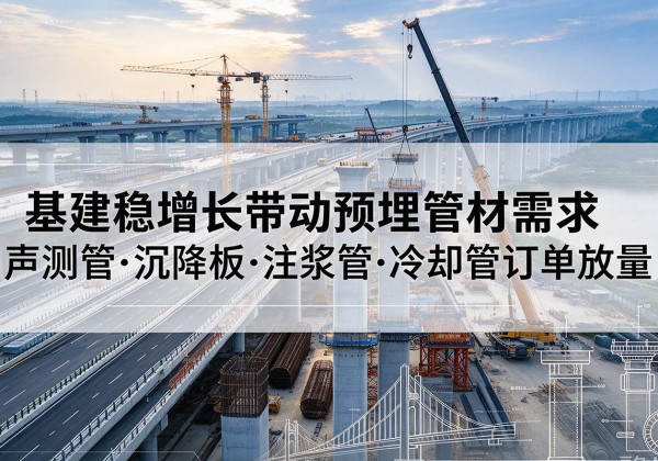 振安基建稳增长带动预埋监测管材需求，声测管、沉降板、注浆管订单持续放量